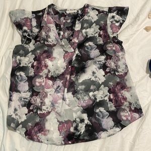 EUC Calvin Klein floral blouse